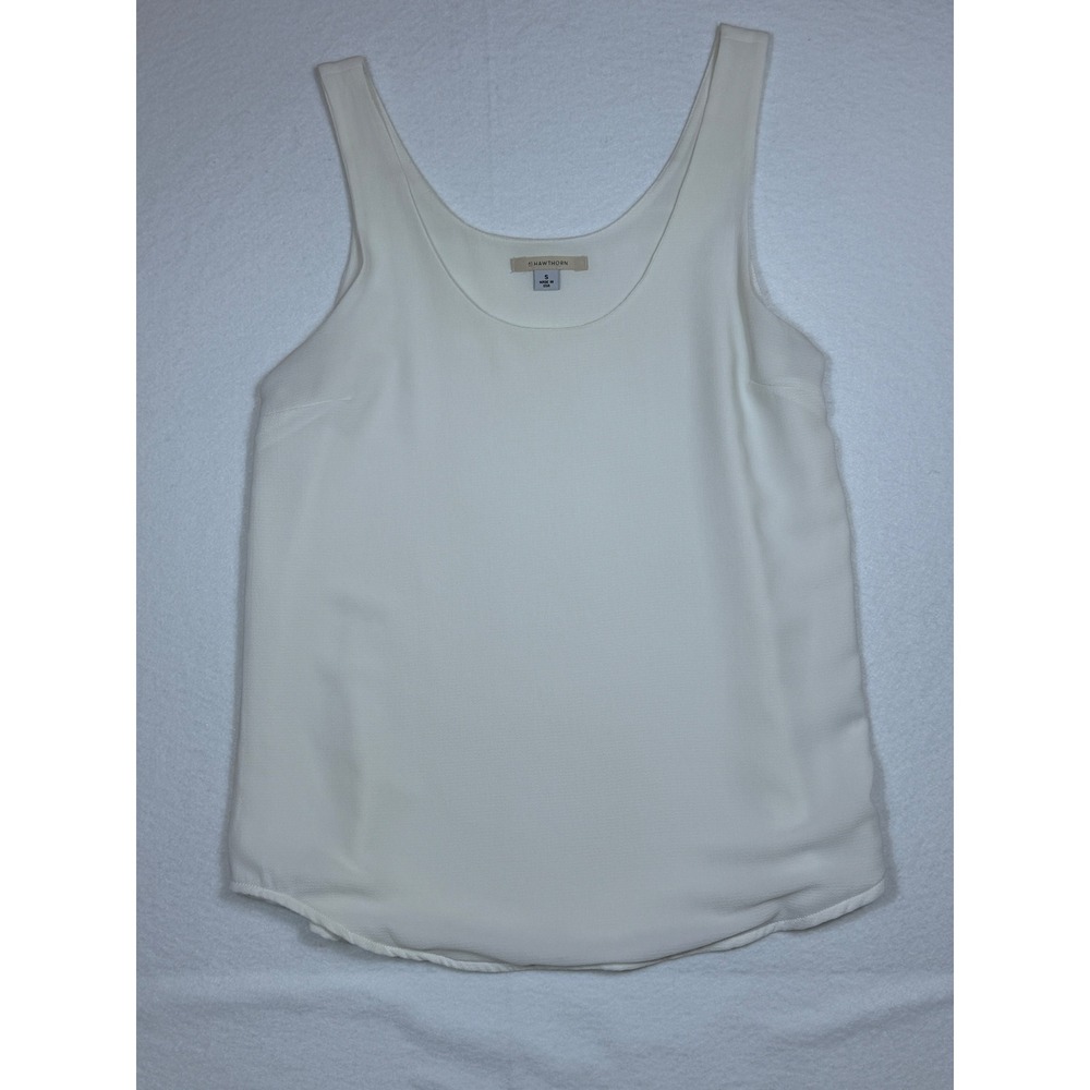 41 Hawthorne Cream Tank Top Sleeveless Scoop Neck Casual  Size S‎ Made in USA